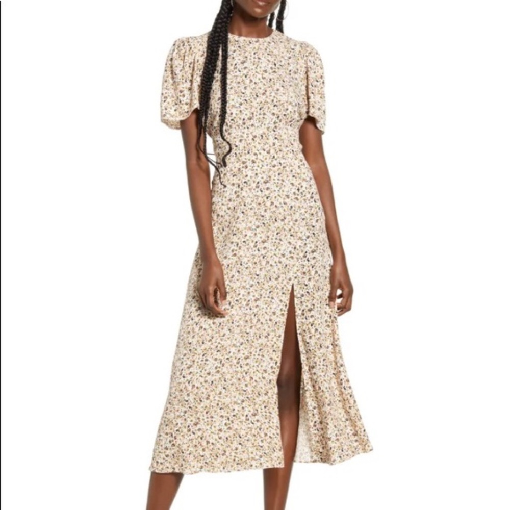 AFRM Nordstrom Ditsy Floral Open Back Midi Dress S 4 6